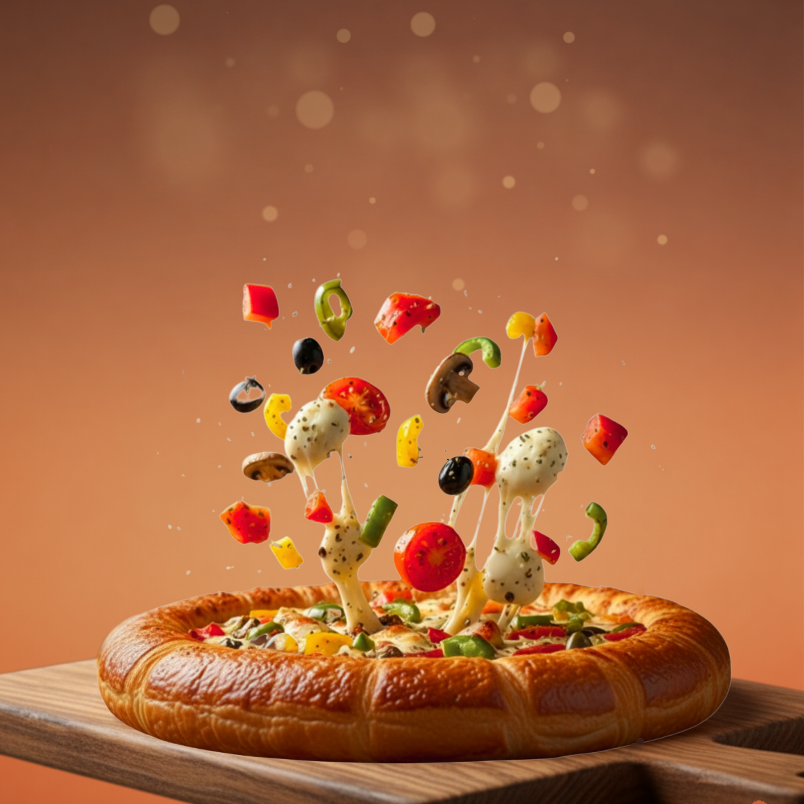 بيتزا خضار بعجينة الكرواسون