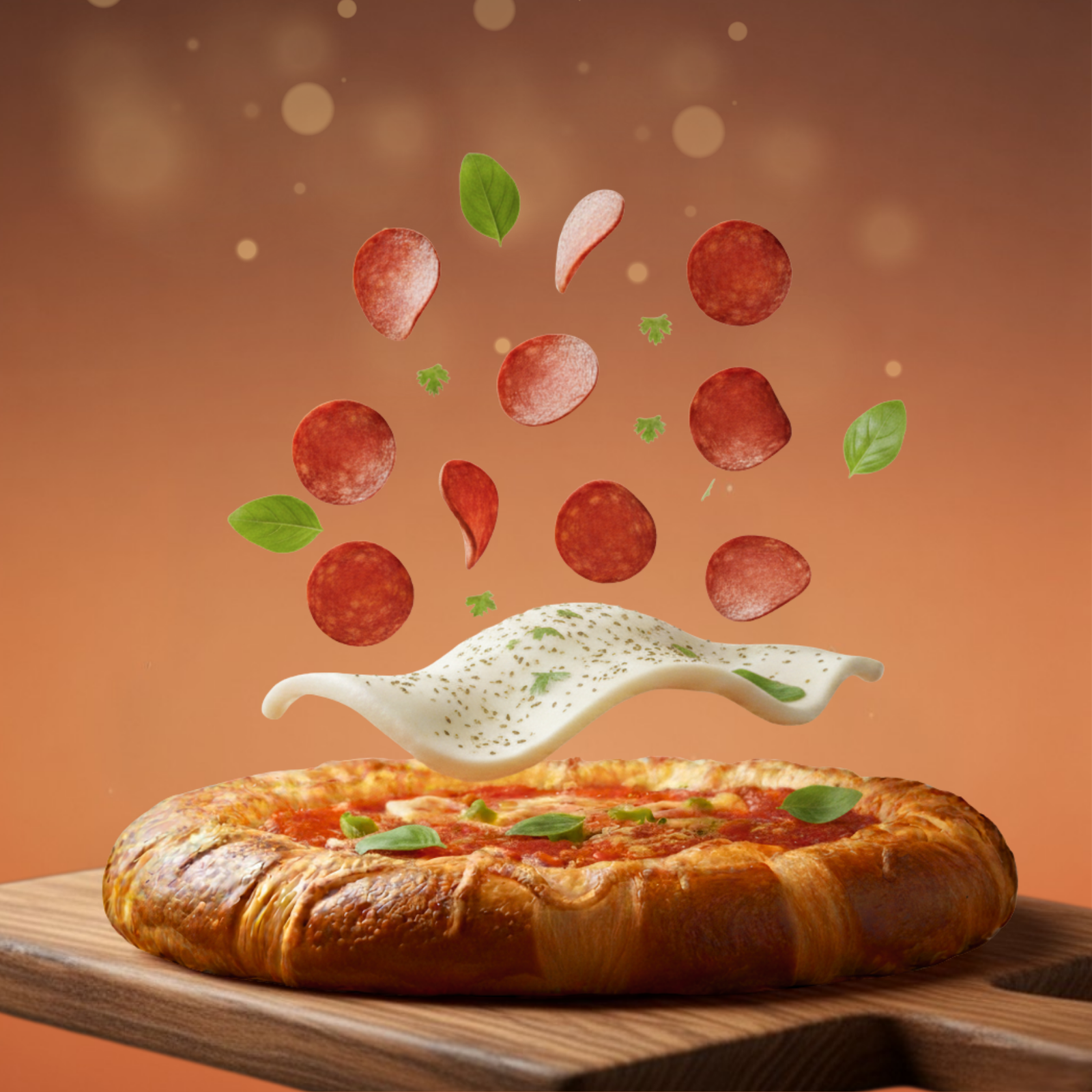 بيتزا ببروني بعجينة الكرواسون